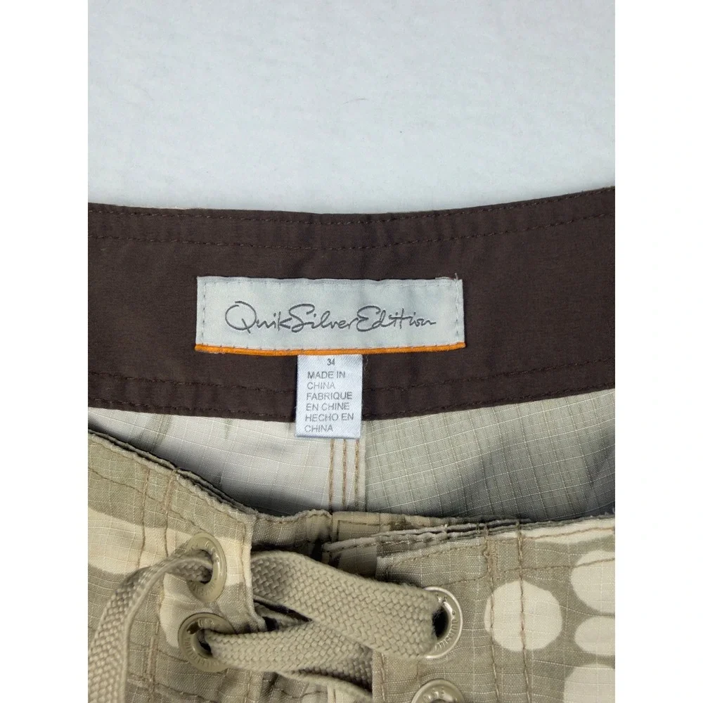 Quiksilver Edition Mens Board Shorts Size 34 Green Floral Ripstop Cargo L501378